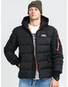 Alpha Industries Geaca matlasata cu gluga - Negru