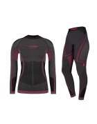 Alpinus Lenjerie termoactiva dama - S - grafit cu roz - tehnologie fara cusaturi - Gri/Roz