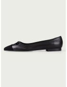 ALURA Balerini din piele cu varf ascutit si animal print Lilly - Negru