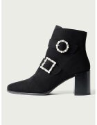 ALURA Botine din piele intoarsa Daphne - Negru