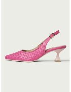 ALURA Pantofi din piele cu aspect impletit - Fucsia