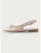 ALURA Pantofi slingback de piele cu accesoriu funda Monique - Maro taupe deschis