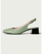 ALURA Pantofi slingback de piele Maya - Verde aquamarin