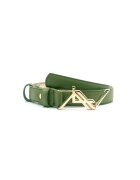 ALV by Alviero Martini Curea de piele cu catarama cu logo - Verde inchis
