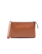 ALV by Alviero Martini Etui din piele ecologica cu detaliu logo - Maro cognac