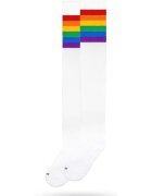 American Socks Sosete lungi peste genunchi Rainbow Pride Alb
