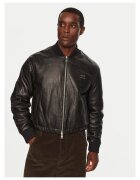 AMI Paris Geaca din piele barbati negru - fabricata din piele