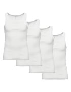 Ammann Set de topuri slim fit de bumbac - 4 piese - Alb