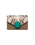 ANNA FELLINI Geanta dama piele - Carmen - grej verde mov - 22x10x15 cm