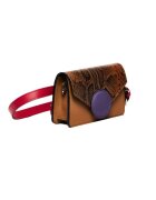 ANNA FELLINI Geanta dama piele - Cora - coniac mov - 22x10x15 cm
