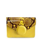 ANNA FELLINI Geanta dama piele - Cora - cu bulina galben - 19 x 5 x 13 cm