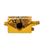 ANNA FELLINI Geanta dama piele - Cora - galben - 22x10x15 cm
