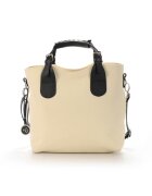 ANNA FELLINI Geanta dama piele - Cosulet Z mare - crem - 33x12x32 cm