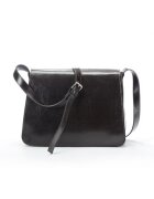 ANNA FELLINI Geanta dama piele - Cristal mare - maro inchis - 30x9x25 cm