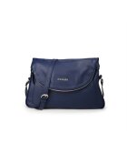 ANNA FELLINI Geanta dama piele - Dasty - albastru - 28 x 8 x 19 cm