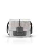 ANNA FELLINI Geanta dama piele - Diva - argintiu - 26x8x26 cm