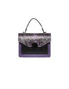 ANNA FELLINI Geanta dama piele - Ema - mov negru - 27x11x20 cm