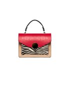 ANNA FELLINI Geanta dama piele - Ema - rosu capucino - 27x11x20 cm