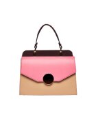 ANNA FELLINI Geanta dama piele - Felicia - roz capuccino - 26x12x20 cm
