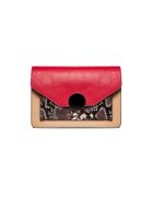 ANNA FELLINI Geanta dama piele - Ivona - rosu capucino - 26x7x18 cm