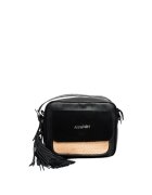 ANNA FELLINI Geanta dama piele - Lucy - natur negru - 22x10x17 cm