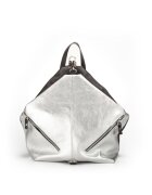 ANNA FELLINI Geanta dama piele - Mabella mare - argintiu - 36x20x33 cm