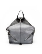 ANNA FELLINI Geanta dama piele - Mabella mare - gri - 36x20x33 cm