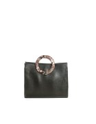 ANNA FELLINI Geanta dama piele - Olivia - sarpe negru - 22 x 10 x 17 cm