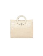 ANNA FELLINI Geanta dama piele - Otilia bej - 29x10x22 cm