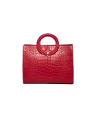 ANNA FELLINI Geanta dama piele - Otilia - rosu - 29x10x22 cm