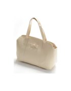 ANNA FELLINI Geanta dama piele - Papion - mijlociu crem - 28x11x24 cm