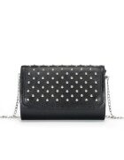 ANNA FELLINI Geanta dama piele - Plic Laura 41 B cu tinte negru - 30x8x20 cm