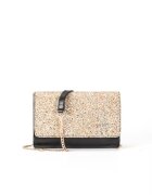 ANNA FELLINI Geanta dama piele - Plic Laura 41 CR sclipici auriu - 26x7x17 cm