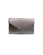 ANNA FELLINI Geanta dama piele - Plic One mic argintiu - 22x5x15 cm