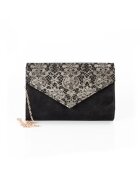 ANNA FELLINI Geanta dama piele - Plic One mic - negru - 22x5x15 cm