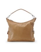 ANNA FELLINI Geanta dama piele - Saculet Dora - coniac - 42x12x32 cm