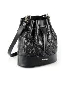 ANNA FELLINI Geanta dama piele - Saculet mic matlasat - negru - 33x12x32 cm