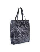 ANNA FELLINI Geanta dama piele - Shopping bag 2 matlasat - negru - 35x8x35 cm