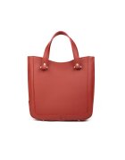 ANNA FELLINI Geanta Elisabeth 7 - piele naturala - visiniu - cu manere fixe - buzunar cu fermoar - interior compartimentat