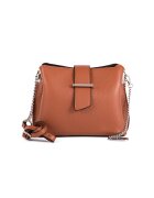 Anna Morellini Geanta crossbody din piele Ciosa - Maro scortisoara/Argintiu