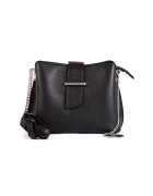 Anna Morellini Geanta crossbody din piele Ciosa - Negru/Argintiu