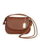 Anna Morellini Geanta crossbody din piele cu aspect texturat - Maro scortisoara