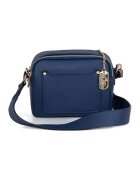 Anna Morellini Geanta crossbody din piele cu bareta detasabila - Albastru inchis