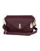 Anna Morellini Geanta crossbody din piele cu sistem metalic - Maro cognac