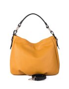 Anna Morellini Geanta hobo de piele Noemi - Auriu/Negru/Galben sofran