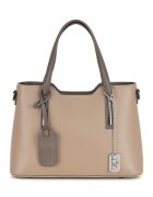 Anna Morellini Geanta piele cu bareta de umar1112 - Maro camel - 22 x 28 x 8 CM