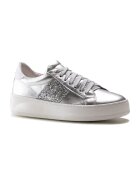Anna Morellini Pantofi sport de piele cu aspect metalic - Argintiu