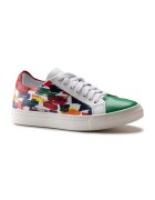 Anna Morellini Pantofi sport de piele cu detaliu grafic - Rosu/Alb/Verde