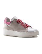 Anna Morellini Pantofi sport de piele cu detaliu stralucitor - Alb/Fucsia/Argintiu