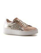 Anna Morellini Pantofi sport de piele cu model colorblock - Auriu/Maro camel